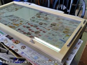 塗装前のマーヴィン製ケースメントの交換用建具